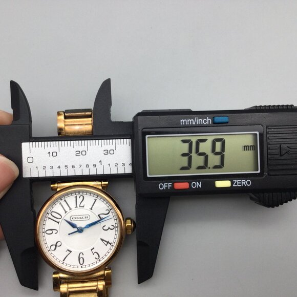 Coach Madison Watch Women 36mm Gold Tone New Battery 7" - Picture 11 of 13